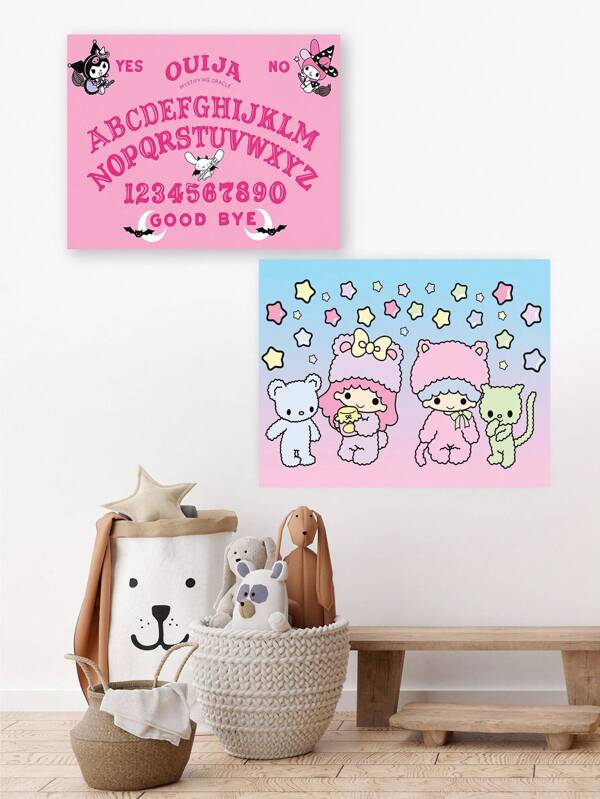 Sanrio 1 pezzo Poster in tela ispirati alla festa di Sanrio Cinnamoroll, arredo da parete alla moda per soggiorno e camera da letto, per dormitorio, appartamento, camera da letto, soggiorno, decorazione moderna per la casa, senza cornice