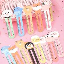 50pcs Cute Animal Bookmark Ruler, Reading Bookmarks, Drawing Measuring Ruler, 10 Styles Teacher Rewards Bookmarks Student Animal Party Favors, School Supplies, Kawaii Stationery, Back To School - Multicolor - View 2