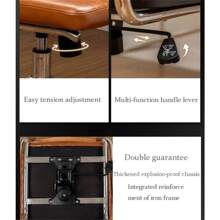 Chaise de bureau en rotin, style nordique, simple, pivotante, avec accoudoirs, idéale pour la chambre à coucher ou le jeu