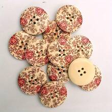 6/12/30 piezas Botones vintage bohemios pintados de 30 mm, botones redondos grandes de cuatro ojales, hebilla de suéter DIY, botones decorativos versátiles