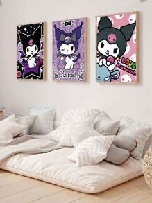Sanrio 1pc Kawaii Wall Art Prints Posters,Kuromi Wall Arts,Pastel Girls Bedroom Prints,Girls Birthday Gift,For Dorm,Apartment,Bedroom,Living Room,Modern Home Decor,No Frame