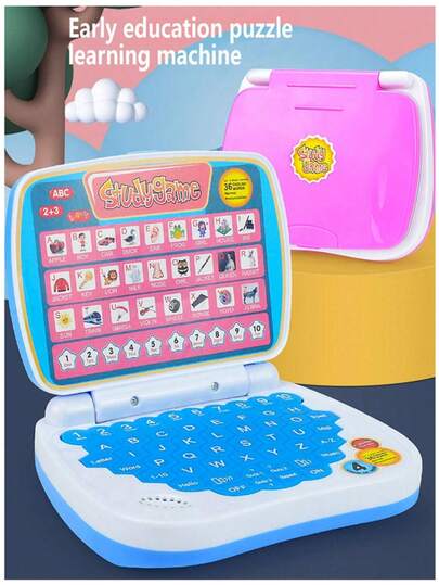 1pc Kids Learning Tablet Computer Educational Simulation Laptop Toy, Interactive Story & Music Machine, Christmas Gift For Boys And Girls