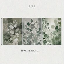 A Set Of 3 Sage Green Wall Art Print Posters, Plant Painting Decoration, Neutral Room Wall Decoration Painting, Simple Wall Art, Room Decoration, Living Room Art Decoration, Modern Home Wall Art Decoration, Ideal Family Gift Creativity, Frameless Canvas Poster