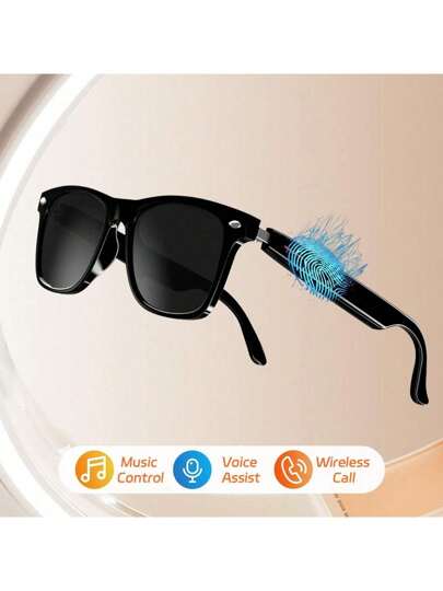 Gafas inteligentes inalámbricas con audio para hombres/mujeres, con micrófono y altavoz incorporados, batería de gran capacidad de 85mAh*2, para escuchar música, contestar y rechazar llamadas, control remoto de la cámara, gafas de sol de moda para oficina, exteriores, deportes, conducción, auriculares y gafas en uno, 1 pieza