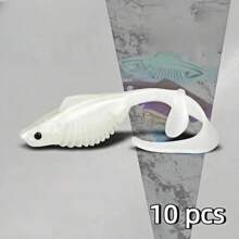 10PCS Dual Position Switch Twist Fish Lure Soft Lure T Tail Curl Tail Line Freshwater Float
