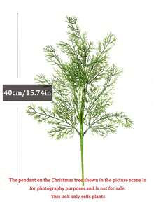 40-50cm Artificial Pine Christmas Tree, Plastic Fake Snow Flocked Xmas Plant Decor, Suitable For New Year Party Home Decoration, 1pc (Excluding Pot) - Green - View 7