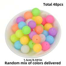Kit de 48/88 cuentas de silicona que brillan en la oscuridad | Mezcla de hexágonos y redondos (12/14/15mm) | Suministros de manualidades DIY para hacer collares, pulseras, llaveros, cordones de identificación | Regalo unisex para adultos, estudiantes, accesorios de oficina
