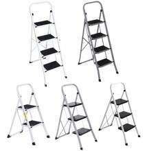 2/3/4/5 Step Ladder Step Stool Steel Folding Wide Anti-Slip Ladder Lightweight
