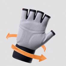 1 Paio di guanti unisex per fitness, guanti sportivi estivi senza dita con supporto allungato per i polsi per sollevamento pesi, trazioni, antiscivolo, palestra