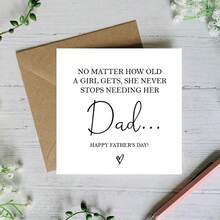 Tarjeta del Día del Padre, palabras sinceras para papá, perfecta para expresar amor y gratitud, regalo del Día del Padre, tarjeta divertida de la hija - papel kraft - Ver 6