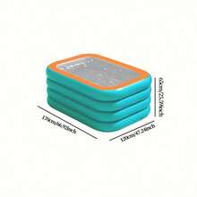 Piscina inflable familiar de 3 o 4 aros, de PVC grueso, plegable y portátil, parque acuático de verano, accesorios de playa, flotador de piscina - Naranja Verde - Ver 4