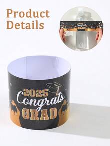 10/24pcs Black Gold 2025 Graduation Bottle Sticker, Black Gold Graduation Hat Pattern Packaging Sticker,Black Gold Graduation Packaging Sticker, Graduation Celebration Party Decor Room Decor Table Decor, Graduation Party Decor Bottle Wrap Gift Sticker, Party Gift Decor Label Sticker, Graduation Decor Party Favor, Graduation Gift Packaging Supplies Packaging Label, Graduation Gifts - Graduation Season Black Gold - View 8