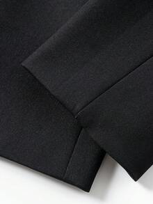 优雅时尚的纯色女士西装外套，适合休闲和职业场合 - 黑色 - 查看 8