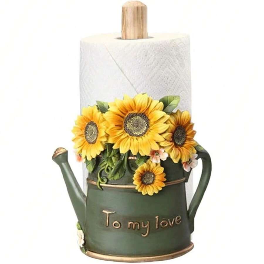 Sunflower Paper Towel Holder | Resin Kitchen Decor For Home, Cafe & Bakery - Multicolor - View 1