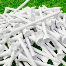 100个/包 3-1/8英寸 白色木制高尔夫球座