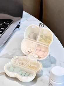 1pc Floral Portable Pill Box, Weekly Medication Organizer, Compact 7-Day Pill Case