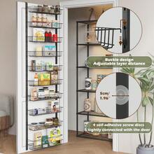 COVAODQ Over Door Spice Rack, 10-Tier, Pantry Organizer Metal Hanging Storage - 10-Tier - View 2