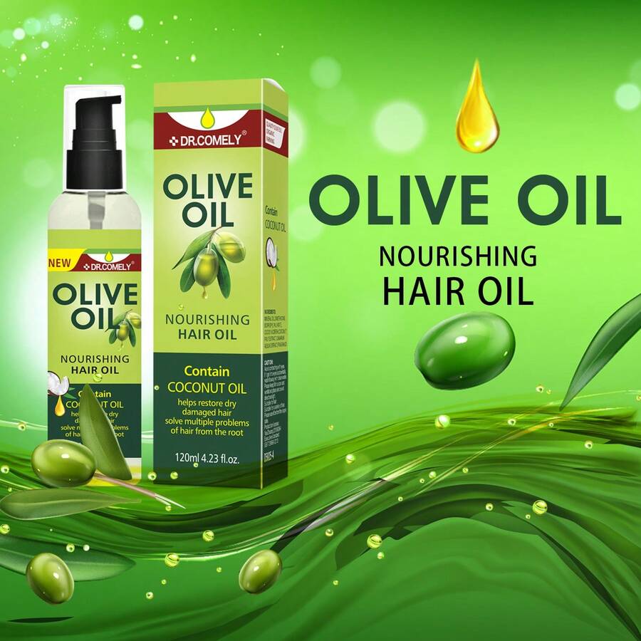 LoveJoJo 120ml 橄榄护发精油，蓬松秀发，舒缓发尾，防止打结，强韧秀发，女士必备护发油 - 橄欖綠 - 查看 1