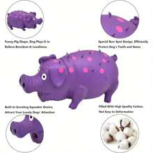 1 Spotted Squeak Pig Dog Bite Toy - Interactive Gollum Sound, Blue Purple Wave Dot Lead Money Designed For Tooth Cleaning, Suitable For All Dog Sizes (Small/Medium/Large), Pet Toys, Dog Toys, No TV Watching At Home At All, Because Dogs Have Shows