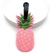 1pc/2pcs Pink Pineapple Flamingo Luggage Tag Pendant, Unisex Name Label For Business, Travel, Airport Luggage/Bag ID Card