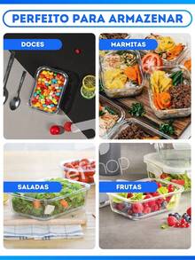 Kit With Glass Jars With Airtight Lid 370ML/640ML/1040ML/1520ML - 什錦 - 查看 10