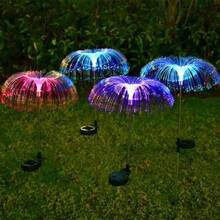 WPOSTAR 1 Stück 7-Farben-wechselnde Solar-Lampe, bunte farbwechselnde Quallen-Leuchten, wasserdicht, Außenbeleuchtung, Garten-Wegbeleuchtung für Terrasse, Zaun-Dekoration