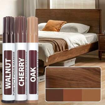 6/7pcs, Wooden Furniture Repair Pens, Furniture Repair Kit, Can Cover Stains, Scratches, Etc., Suitable For Touch-Up And Covering Of Wooden Furniture Such As Wooden Floors, Tables, Desks, Bedposts, Etc