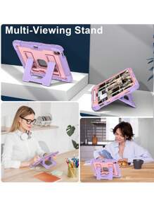 Military Industry Anti-Fall 1pc Large Stand Tablet Case Compatible With IPad Mini6 (2021) / Mini7 (2024), IPad 10.2 7th 8th 9th (2019/2020/2021), IPad 10th 10.9 (2022)/IPad(A16) 11" (2025), IPad Air4 10.9 (2020), IPad Air5 10.9 (2022), IPad Air 11" M2/M3 (2024/2025), With Pencil Slot