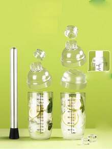5pcs Set Cocktail Shaker, Muddler, Lemon Squeezer For Boba Tea Shops, Milk Tea Stores Use - Clear - View 4