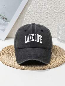 1pc Women's "Lake Life" Outdoor Sports Vintage Distressed Adjustable Beach Baseball Cap, Suitable For Daily Matching In Spring, Summer, Autumn And Winter Winter Accessories Winter Outfits - Multicolor - View 16