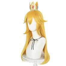 For Girls Yellow Princess Cosplay Wig With Crown, Long Yellow Straight Game Princess Character Wig, For Adults Or Kids Holiday Gifts Princess Dress Up Accessories For Party Costume School Carnival Concerts Vacation Photography Themed Events Comic Con, Synthetic Glueless Heat Resistant High Temperature Fiber Hair - Yellow - View 5