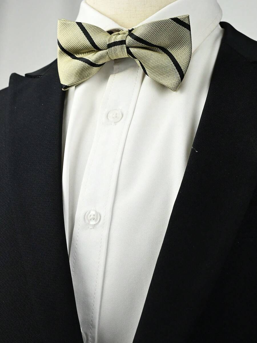 1pc Men's Business Casual Striped Bow Tie - Multicolor - View 1