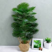 人造盆栽棕榈树，带 12/18/24 片塑料叶子，适合家庭和办公室装饰、婚礼、周年纪念日和复活节、排灯节、棕榈主日、圣帕特里克节、情人节等节日，适合室内外使用，不含花盆，假植物