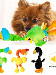 Sound Activated Plush Chick Doll: Chirping Soft & Durable Pet Plush, Great For Small Dogs - Multicolor - View 2
