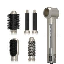 UKLISS 7 In 1 High-Speed Brushless Hot Air Styler – Multifunctional Hair Dryer Brush With Auto Curling, Straightening & Volumizing – Blow Dryer Brush With 4 Color Options (Blue/Black/White/Green)