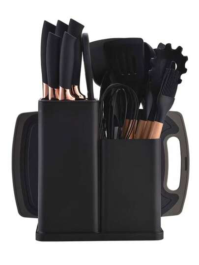 Meoky 19pcs Chrome-Plated Silicone Cooking Utensils Set - Heat Resistant Kitchen Utensils With Spatula, Spoon, Turner, Tongs, And Whisk - Non-Stick Kitchen Gadgets For Pots And Pans, Dishwasher Safe