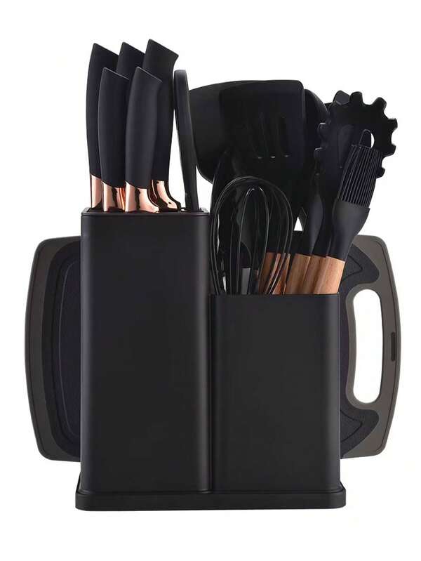 Meoky 19pcs Chrome-Plated Silicone Cooking Utensils Set - Heat Resistant Kitchen Utensils With Spatula, Spoon, Turner, Tongs, And Whisk - Non-Stick Kitchen Gadgets For Pots And Pans, Dishwasher Safe