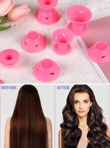 30pcs No-Heat Hair Curler Set. Made Of High-Quality Soft Silicone, Low-Allergen, Odorless And Non-Slip. Easy To Clean And Store, Washable And Lightweight, Can Be Reused Multiple Times. The No-Heat Hair Curlers Are Easy To Use, Suitable For DIY At Home, And Also Suitable For Hair Salons, Allowing You To Create Beautiful Curls Anytime.