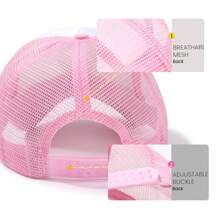 1pc Women's Mesh Patchwork Breathable Hollow-Out Snapback Cap