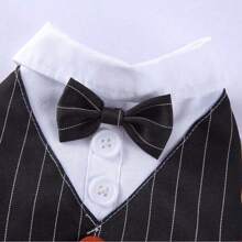 1pc Striped Dog Tailcoat Formal Shirt, Suitable For Weddings, Parties, Birthdays, Halloween Pet Costumes, Role-Playing Costumes