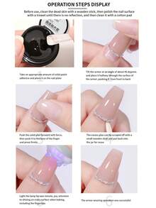 AiFer 2 piezas Pegatinas de uñas de gel suave, Pegamento de uñas sólido, 8g, Requiere curado bajo luz, Removible, Pegamento de uñas súper fuerte, Adecuado para extensión de uñas acrílicas, uñas postizas, uñas de presión - transparente - Ver 9