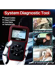 OBD 2 Scanner OBD2 Code Reader V100 Universal Car Diagnostic Tools Auto Accessories Digital Display