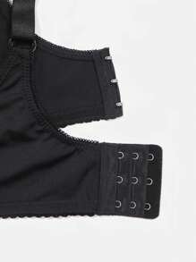 Nahtloser Smoothing-BH Große Größen für Damen mit vollständiger Abdeckung und ohne Bügel, schwarzer minimalistischer glatter Formbecher, bequeme Alltagsunterwäsche