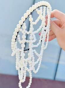 Yolpan SA01 Neuer Ankunft Stirnband mit Quaste und Perlen Stirnschmuck - Eleganter Braut Haarschmuck für Hochzeiten, Boho Bräute & Fotoshootings
