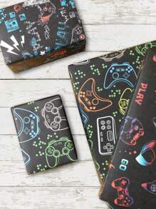 3/6 Piezas Papel de regalo con tema de videojuegos en negro, papel de embalaje con estilos de juegos variados, suministros para fiesta de cumpleaños con tema de juegos, suministros de fiesta de boda, regalos para invitados, decoración para baby shower o revelación de género, papel de regalo para ramos de flores, suministros de decoración, papel de regalo impermeable, artículos de oficina, artículos para el hogar, decoración de fiestas festivas