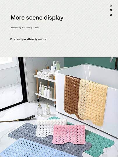 1pc Bathroom Anti-Slip Mat Four Seasons Home Hotel Bath Mat Pvc Long Bathtub Mat Bathroom Waterproof Foot Mat Bathroom Anti-Slip Mat Shower Tub With Suction Cup Massage Bath Hotel Bathroom Shower Mat Bathtub Anti-Slip Mat Bathroom Foot Mat Floor Mat Bathtub Mat Bathroom Shower Room Back To School
