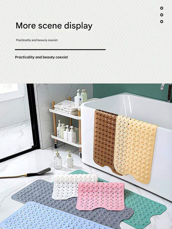 1pc Bathroom Anti-Slip Mat Four Seasons Home Hotel Bath Mat Pvc Long Bathtub Mat Bathroom Waterproof Foot Mat Bathroom Anti-Slip Mat Shower Tub With Suction Cup Massage Bath Hotel Bathroom Shower Mat Bathtub Anti-Slip Mat Bathroom Foot Mat Floor Mat Bathtub Mat Bathroom Shower Room Back To School