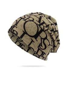 1 pieza Gorro de punto minimalista y casual de unicolor con estampado de letras, cálido para el invierno. Moda versátil para actividades al aire libre, ropa urbana y uso diario. Disponible en varios colores para combinar con atuendos de otoño - Multicolor - Ver 10