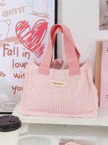 1 pieza Bolsa de almuerzo de color fresco con cuadrícula, caja de almuerzo reutilizable con asa, bolsa de almuerzo con gran capacidad para campamento, senderismo, salidas de primavera, picnics, bolsa portátil de almacenamiento de alimentos, bolsa de almuerzo linda para mujer, maestro, estudiante, trabajador de oficina