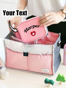 Custom Name Mini Outdoor First Aid Kit Bag, Nylon Medical Storage Bag, Travel Portable Medicine Organizer Emergency Kit First Aid Kits, Double Zippers Handy Pills Pocket For Travel Home Medicine Bag Medicine Storage Bag Medicine Organizer First Aid Kit First Aid Bag Travel Accessories Travel Organizer Travel Essentials Travel Stuff Travelling Bag College Vacation Cruise Summer Holiday Essentials For Outdoor Camping Hiking Hunting